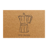 Caffè Italiano coir doormat, showing a line-drawn moka pot with Caffè Italiano lettering