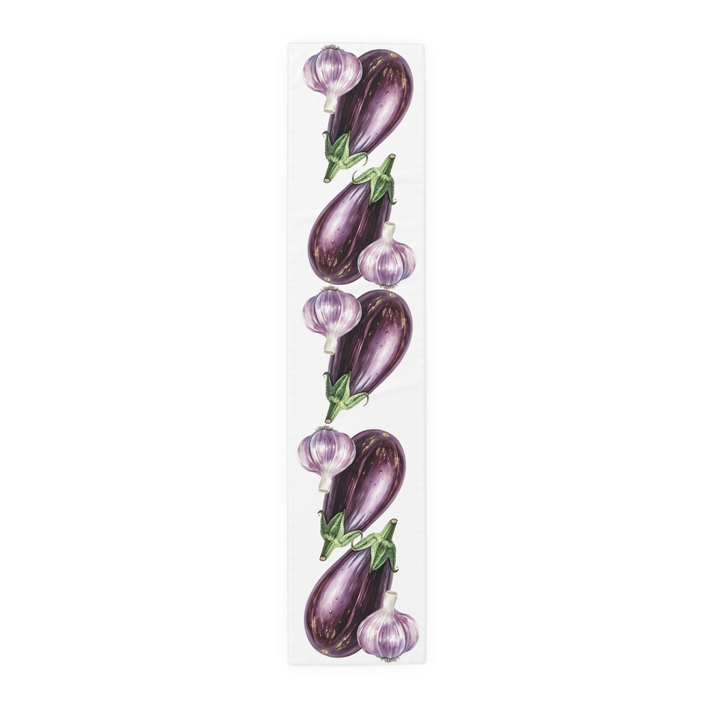 Eggplant & Garlic Table Runner — Mediterranean Flavours Al Fresco Table Decor