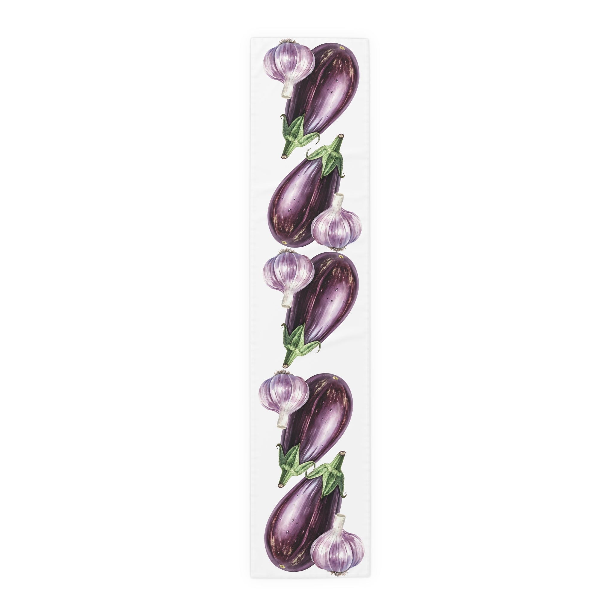 Eggplant & Garlic Table Runner — Mediterranean Flavours Al Fresco Table Decor