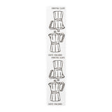 Caffè Italiano table runner in cotton twill, 16 by 90 inches, the longer size laid flat with the same repeating print