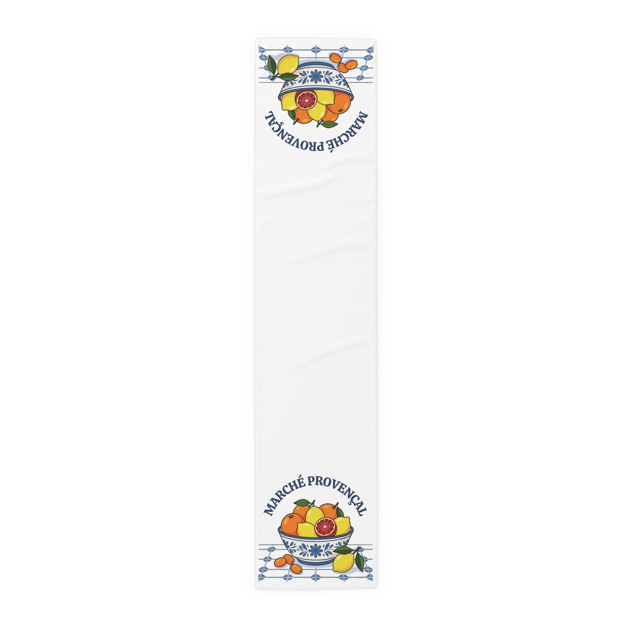 Marché Provençal Table Runner — Mediterranean Citrus Al Fresco Decor