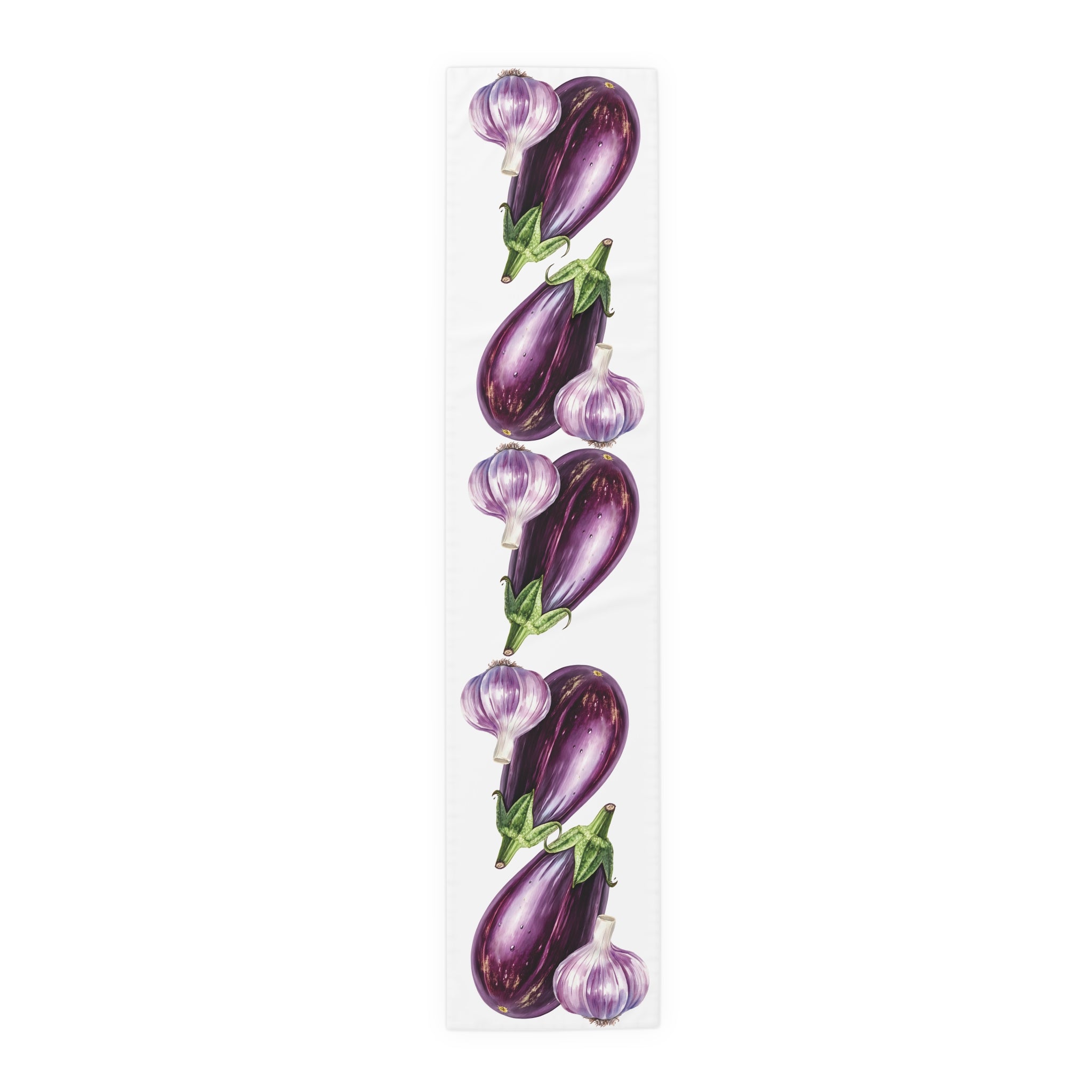 Eggplant & Garlic Table Runner — Mediterranean Flavours Al Fresco Table Decor