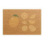 Lemon Citrus coir doormat, showing a whole lemon surrounded by citrus slices