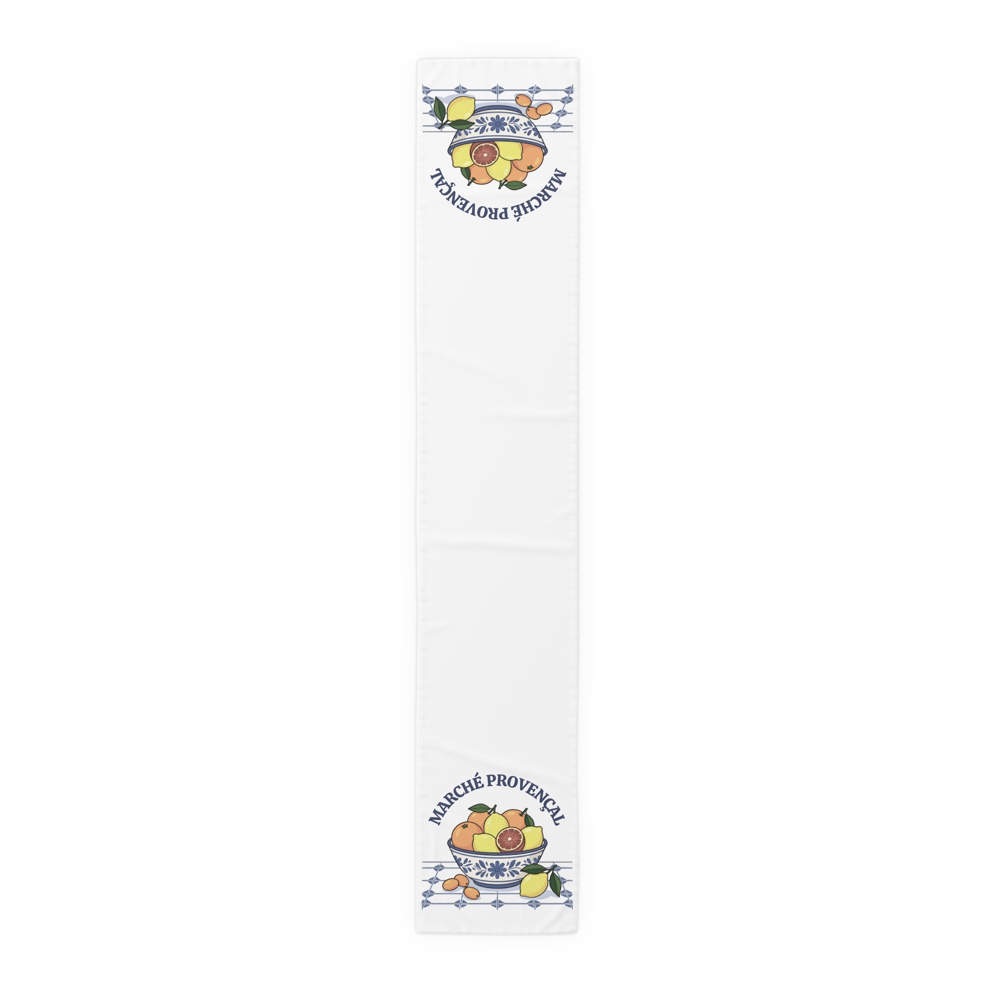 Marché Provençal Table Runner — Mediterranean Citrus Al Fresco Decor