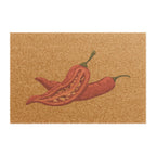 Chili Pepper coir doormat, showing a single large red chili pepper