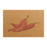 Chili Pepper coir doormat, showing a single large red chili pepper