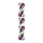 Eggplant and Garlic table runner in cotton twill, 16 by 90 inches, the longer size laid flat with the same print