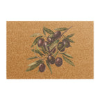 Olive Branch coir doormat, showing an olive branch with dark olives