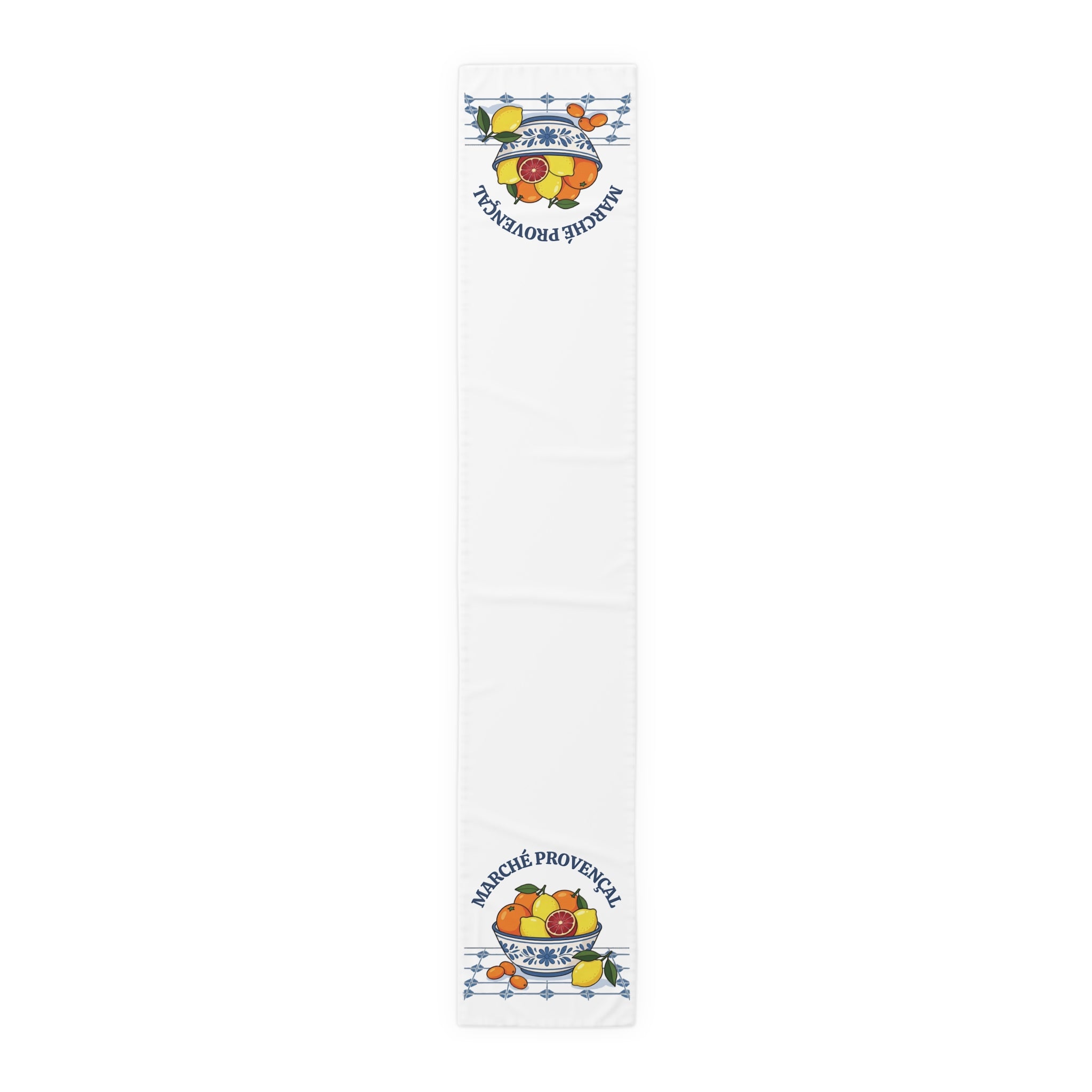 Marché Provençal Table Runner — Mediterranean Citrus Al Fresco Decor