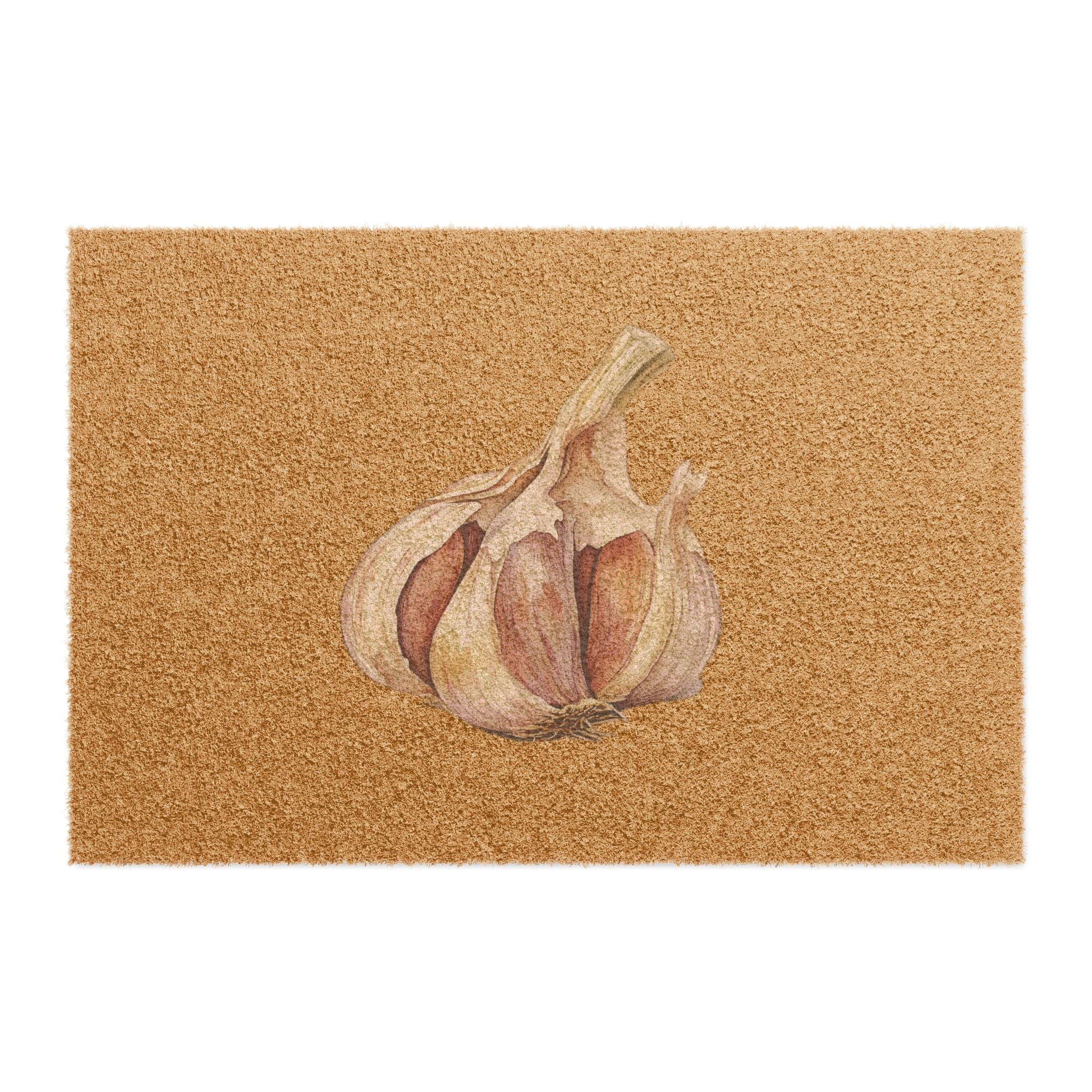 Garlic Doormat — Mediterranean Kitchen Decor for Food Lovers