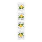 Limoncello table runner in polyester, 16 by 90 inches, the longer size laid flat with the same repeating print