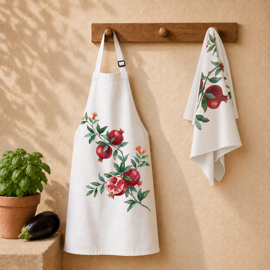 Pomegranate Kitchen Set — Apron & Tea Towel Gift Set