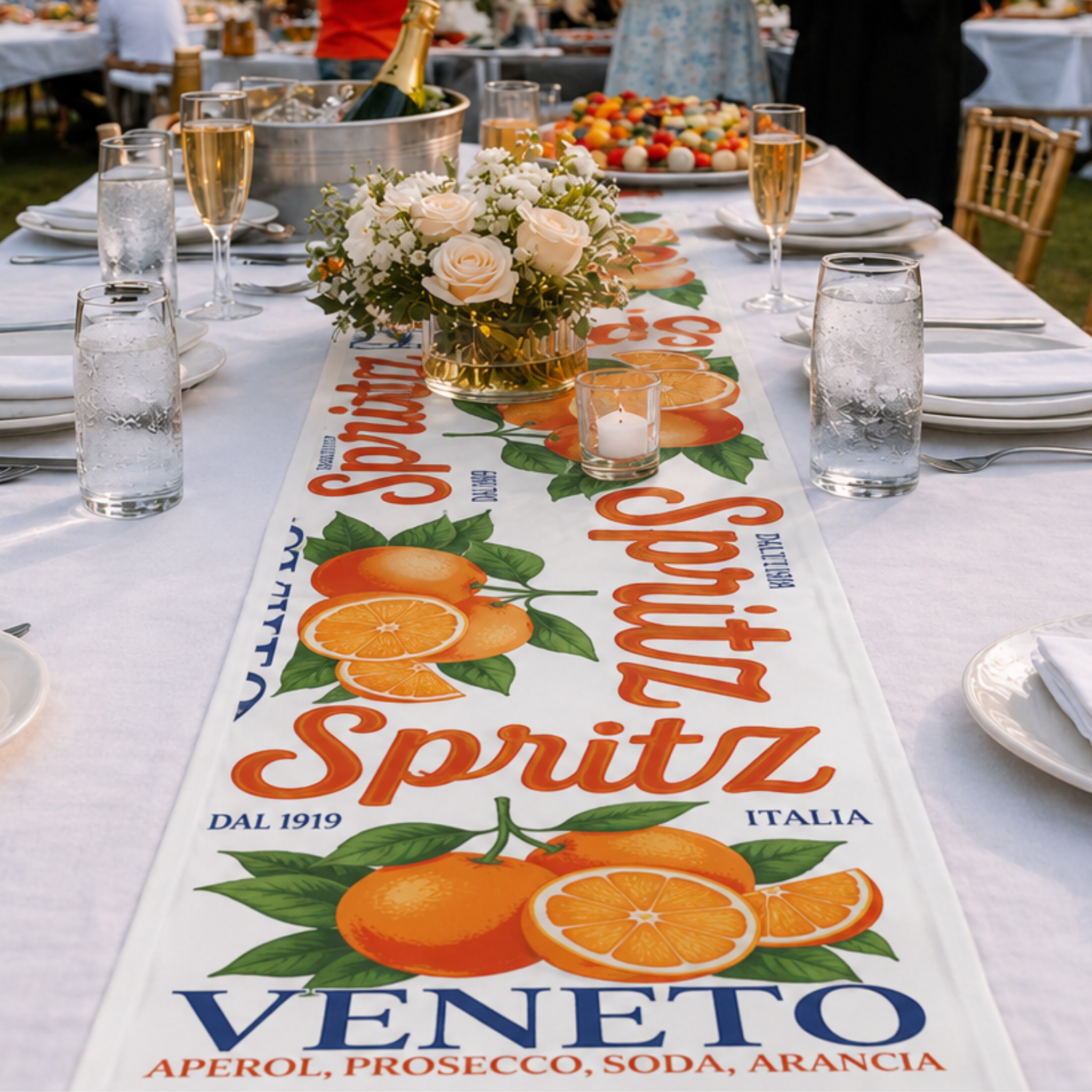 The Aperol Spritz Table Runner — Italian Summer Table Decor