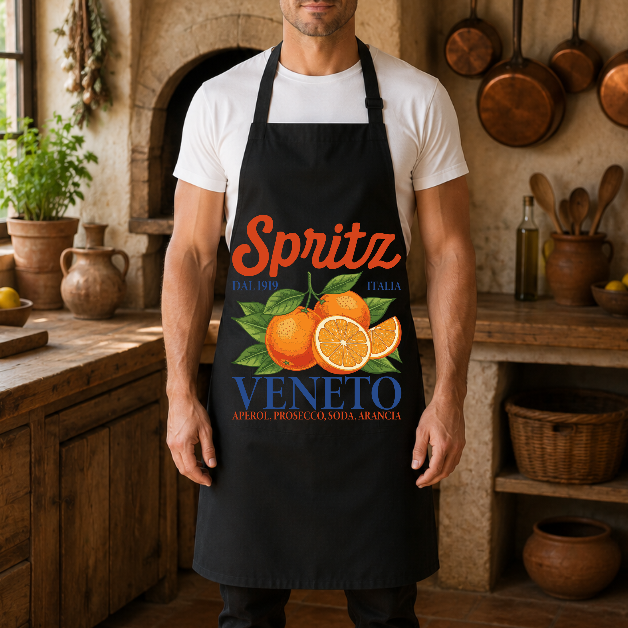 The Aperol Spritz Apron — Italian Cocktail Kitchen Apron