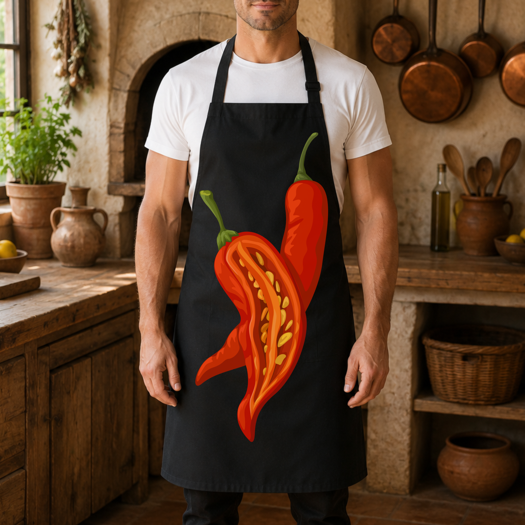 Chili Pepper Apron — Spicy Kitchen Essential