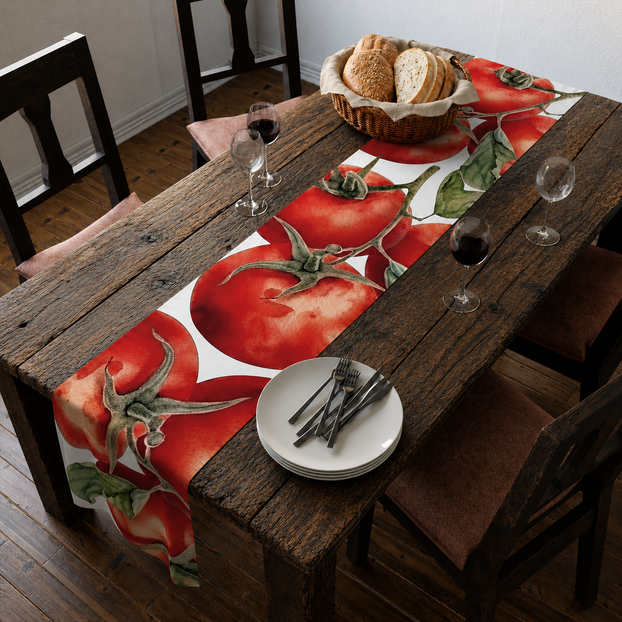 Tomato Table Runner — For an Al Fresco Italian Garden Table