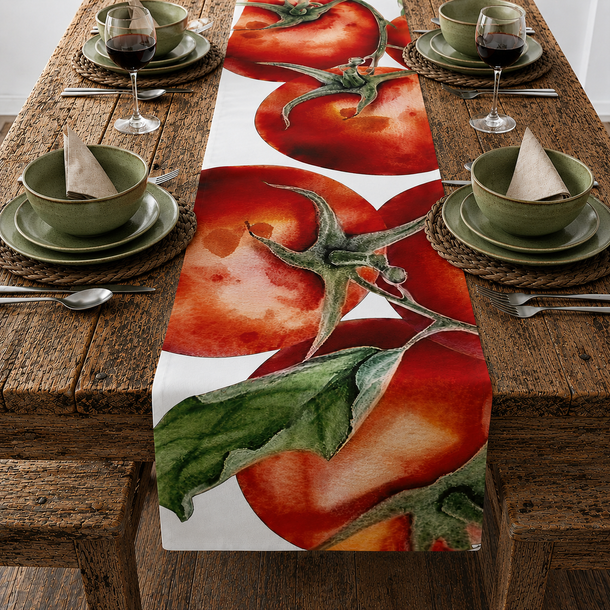 Tomato Table Runner — For an Al Fresco Italian Garden Table